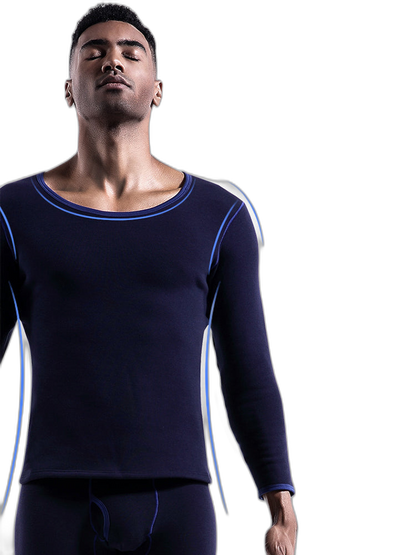 Fleece Lined Men's Thermal Underwear With Support Pouch