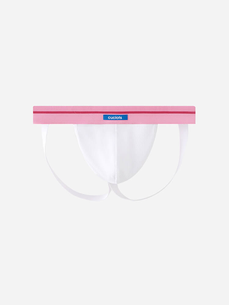 Men's Sexy Pink Hollow Modal Double Thong