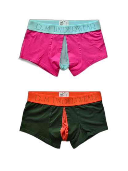 2 Pack Men's Mesh Transparent Open-Cut Cotton Mesh Trunks