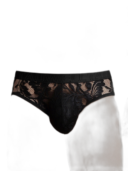 Men's Sexy Lace Semi-Sheer Trunks