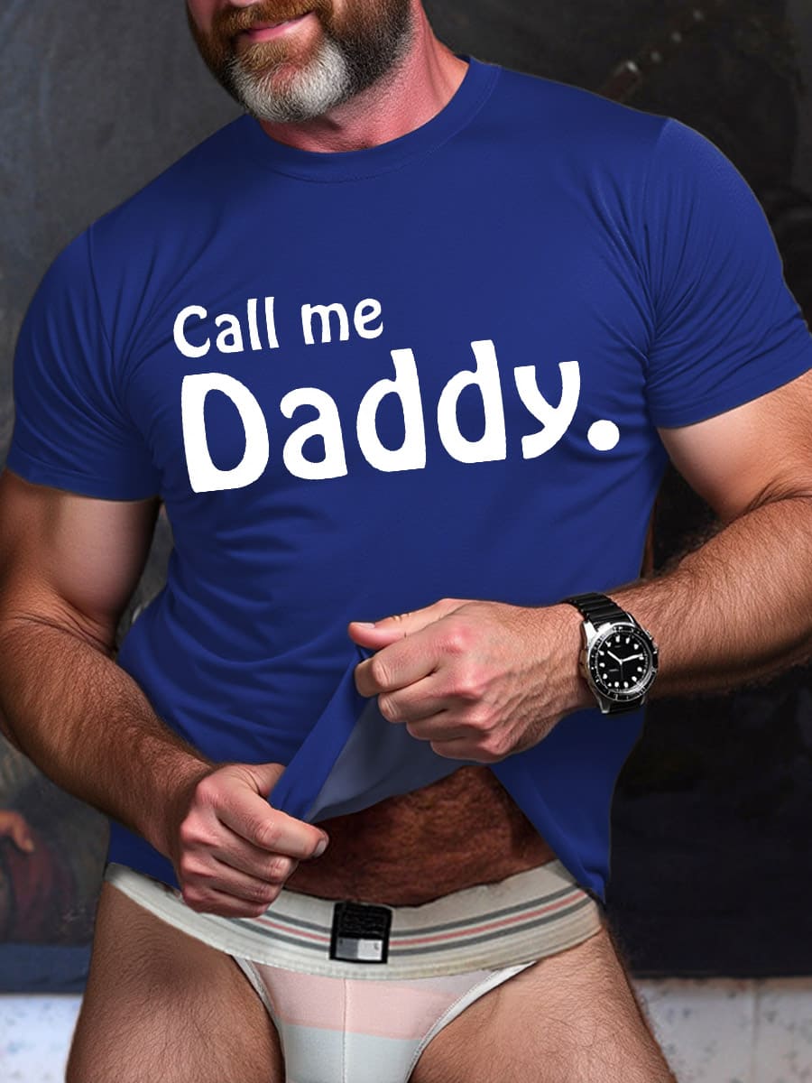 LGBT Gay Pride Call Me Daddy Print T-shirt