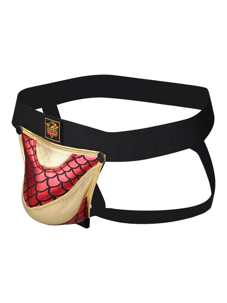 Men's Detachable Colorblock Pouch Hip-Lifting Jockstrap