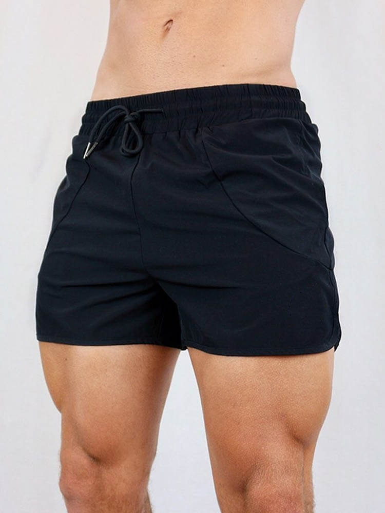 Men's Solid Outdoor Training Drawstring Shorts