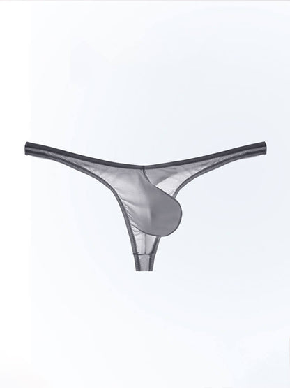 Men's Sexy Sheer U-Bulge Pouch Ice Silk Thong