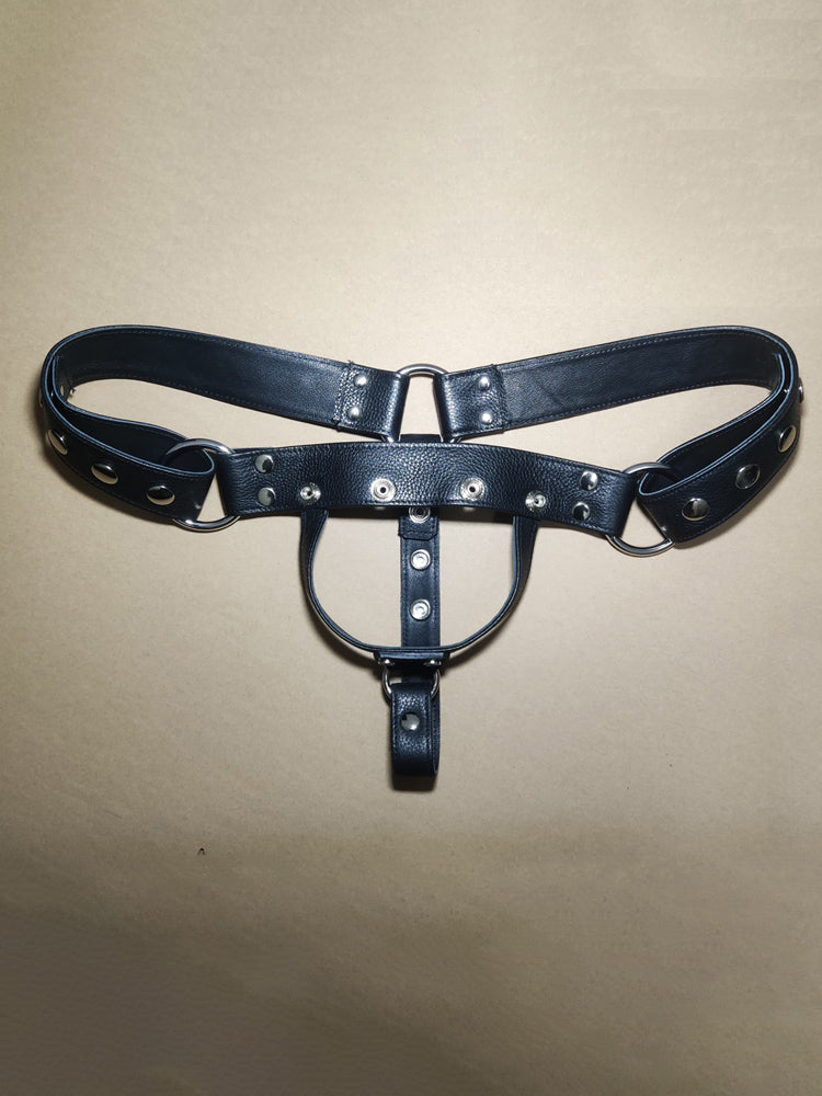 Men's Sexy Genuine Leather Thong Underwear