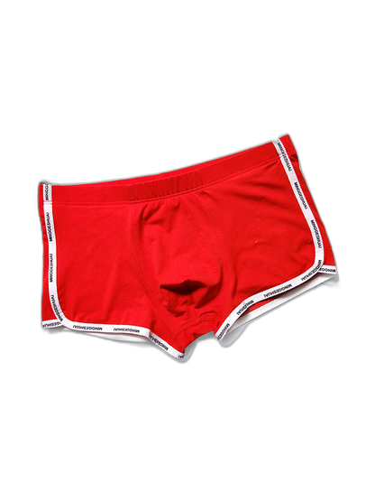 Men’s Letter Trim Applique Cotton Trunks