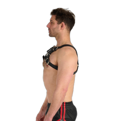 Prowler RED Leather Bull Harness Black