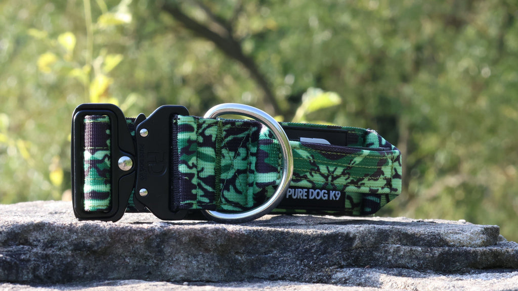Pure Dog K9 Tactical Collar Green Camo