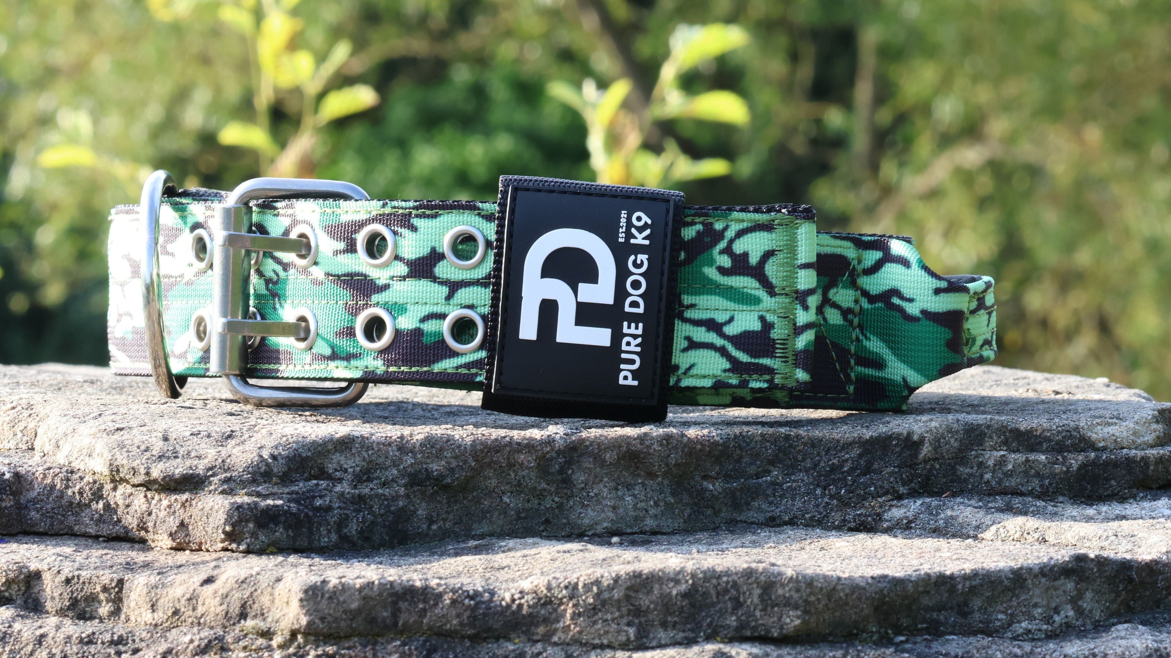 Pure Dog k9 Tactical Collar Green Camo