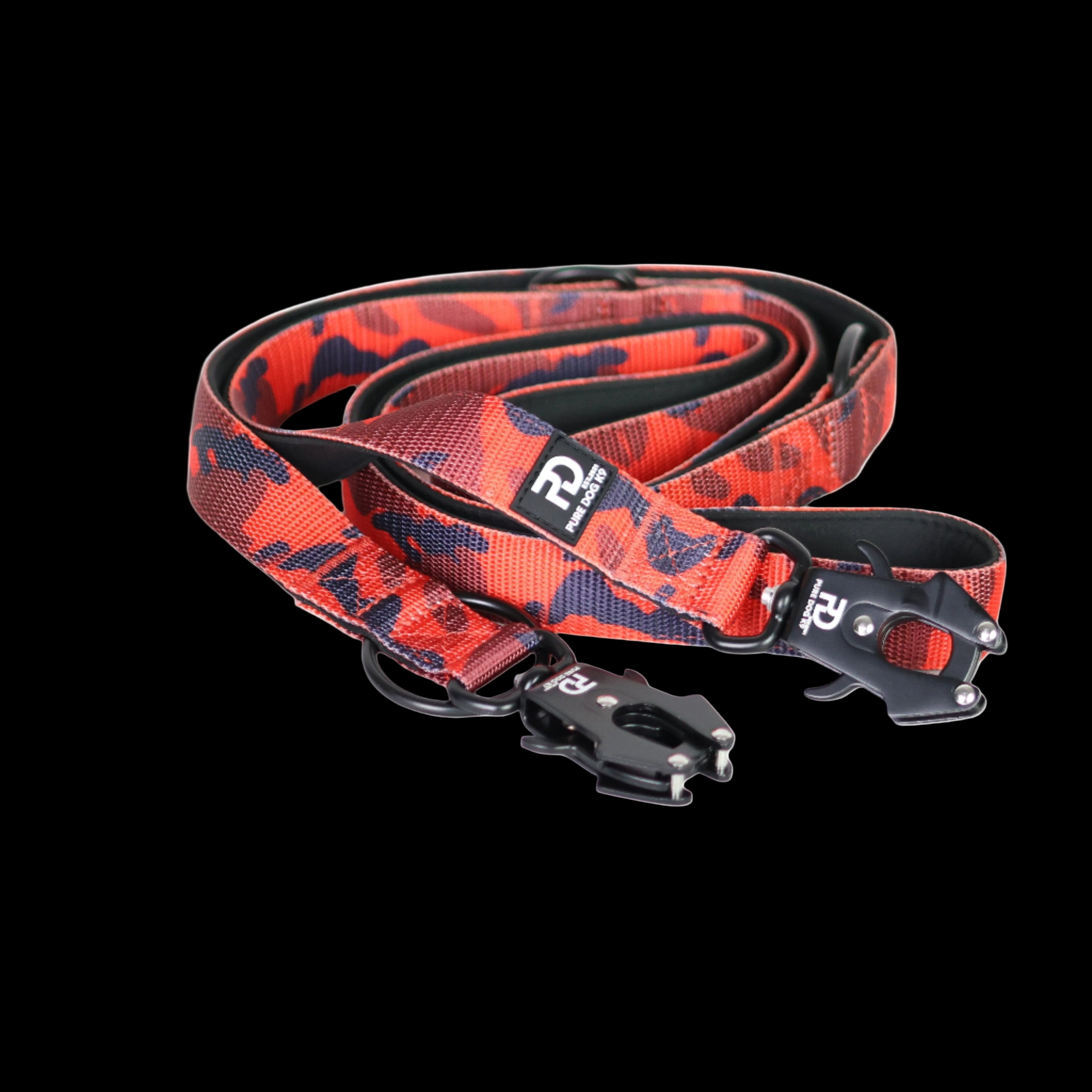 Pure Dog K9 Multifunctional Lead Red Camo