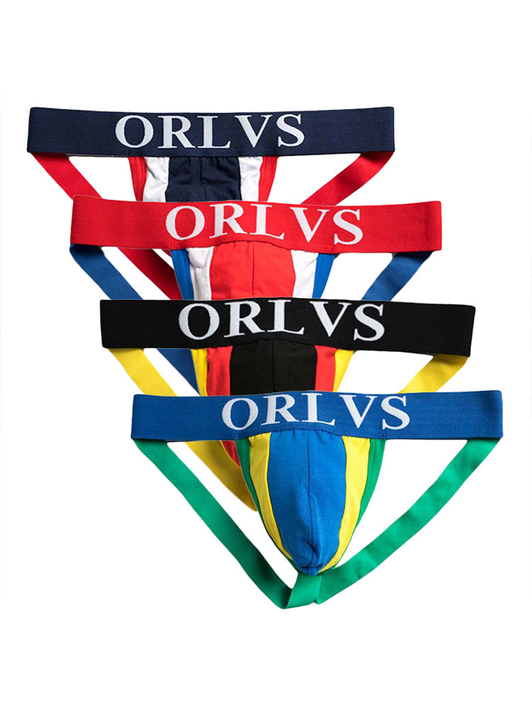 4 Pack Contrast Colors Low Rise Jockstraps