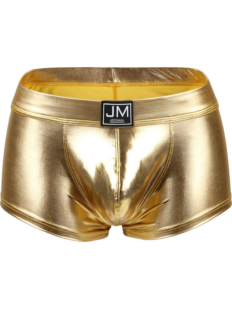 Jockmail Reflective Faux Leather Spandex Trunks