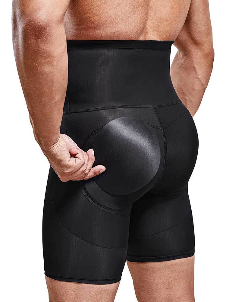 Men's High-Waist Padded Butt Lifter Shaper Trunks