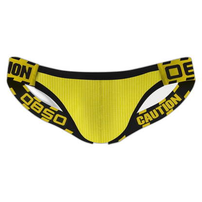 Low-Waist Caution Backless Thong
