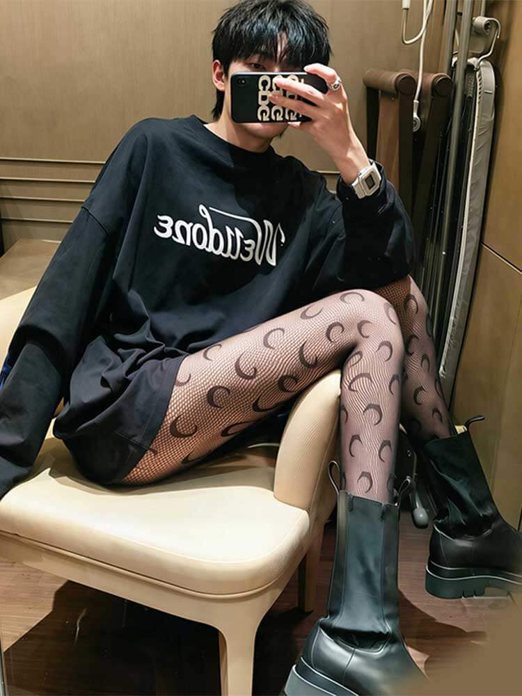 Men's Sheer Thin High-Elasticity Fishnet Pantyhose