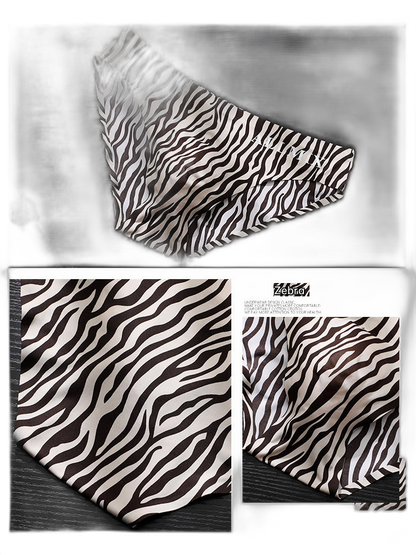 3 Pack ALLMIX Men's 3D Pouch Sexy Leopard Print Ice Silk Briefs
