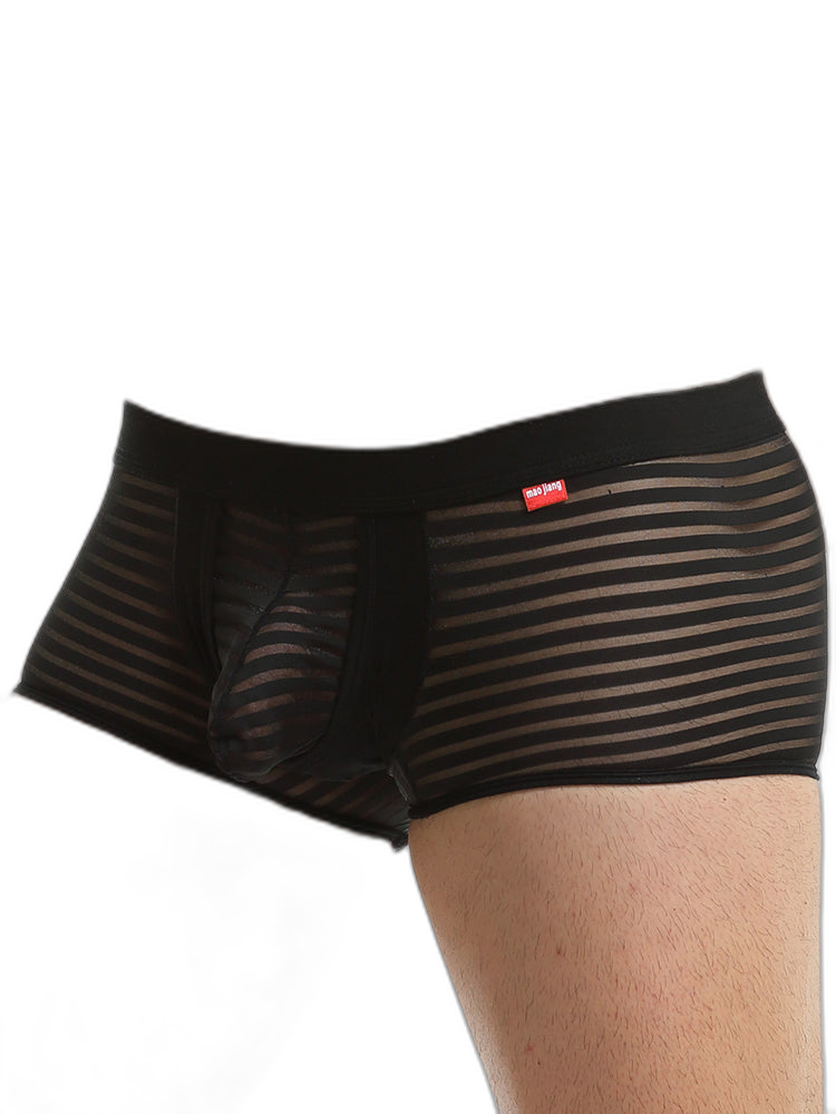 Men’s Sexy Striped Hollow Jockstrap With Separate Pouch