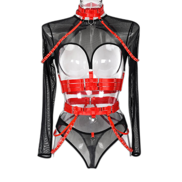 Unsubtle Temptress Bondage Bodysuit Set