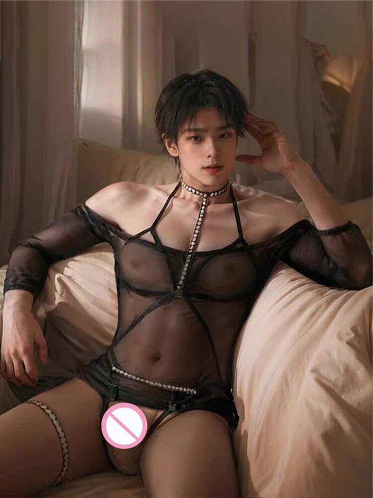 Men's Sexy Cosplay Butler Bondage Bodysuit