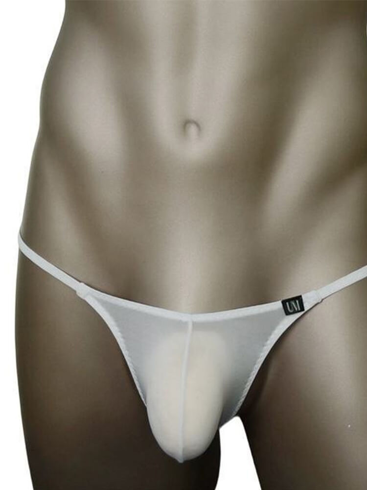Men's Sexy Color-Block Elastic Thin Straps Thong