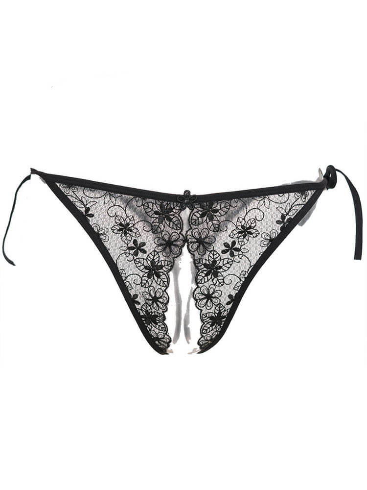 Men's Sexy Transparent Open Crotch No-Remove Briefs 