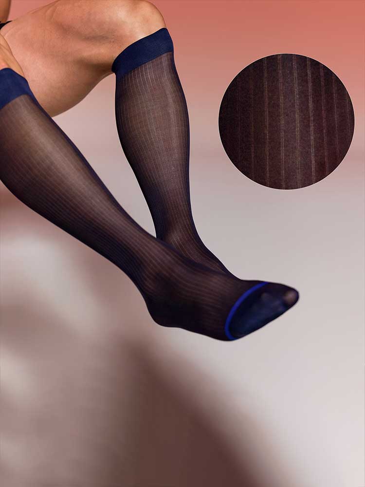 Men's Vertical Striped Business Suit Long Socks