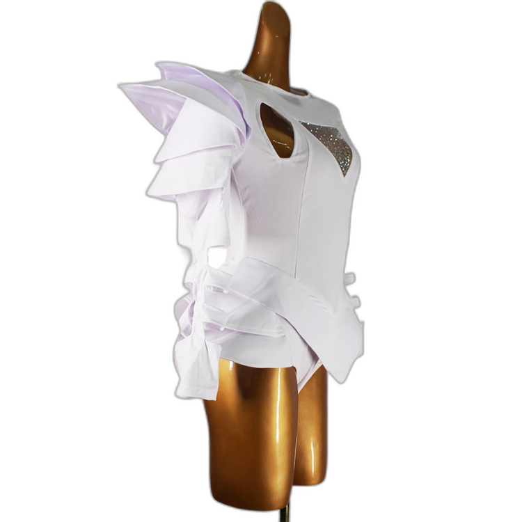 Crystal Couture White Party Bodysuit