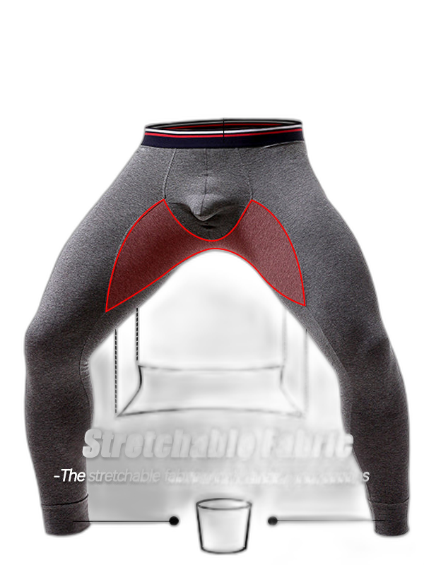 Plus Size Men's Cotton Separate Pouch Thermal Underwear