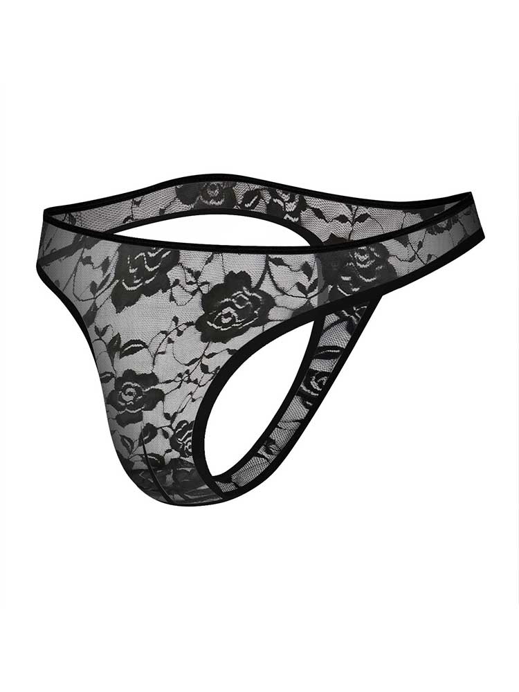 Men's Sexy Mesh See-Through Front Cutout Thong