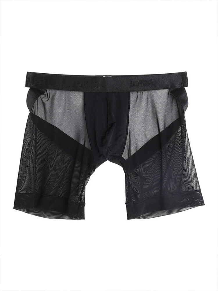 Men's Sexy Sheer Mesh Open-Rear Boxer Briefs