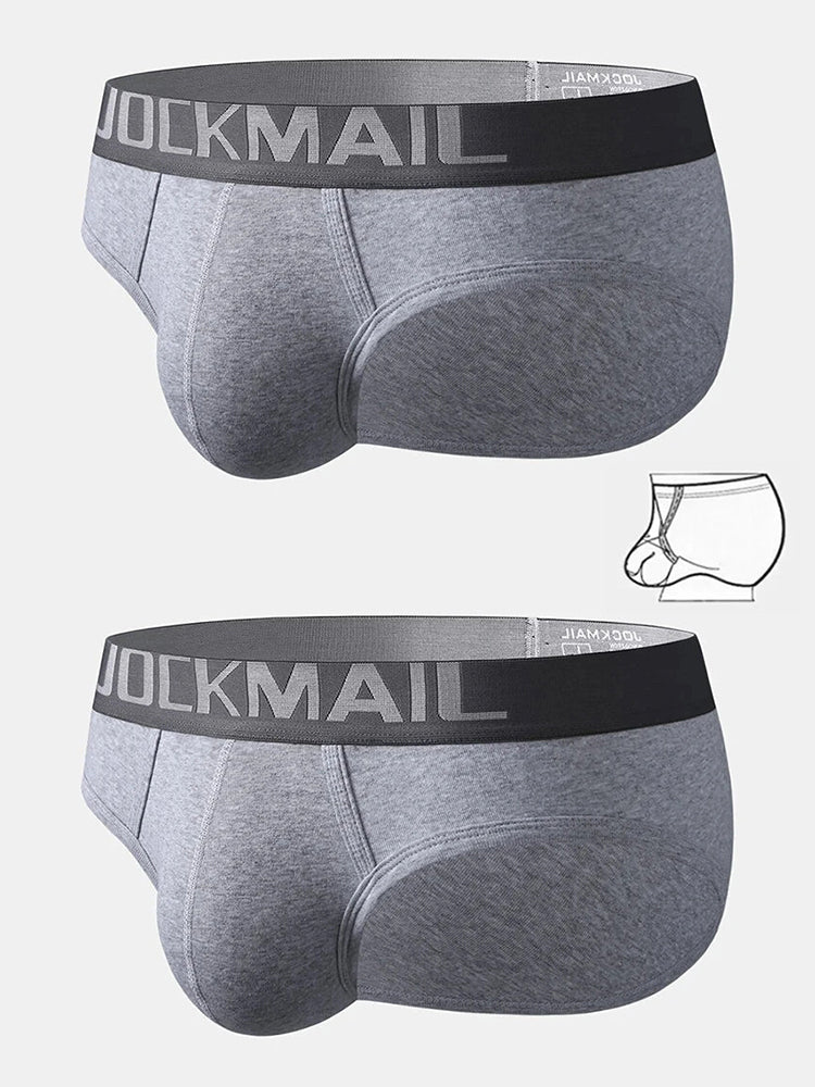 2 Pack Men's Sexy Cotton Support Contour Pouch Briefs
