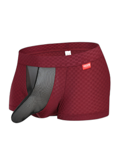 Men's Low-Rise Mesh Trunks – Breathable Nylon with 3D Pouch Support