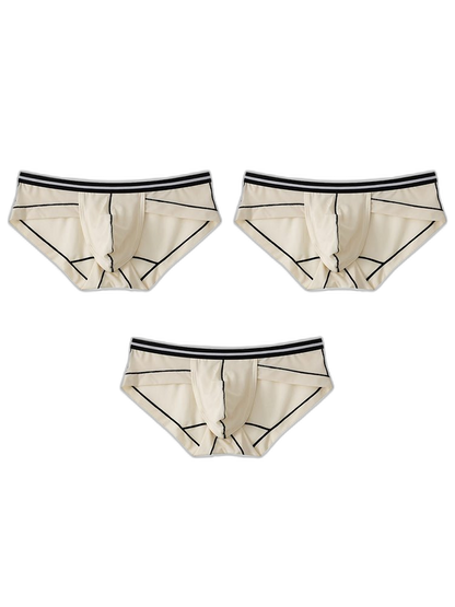 3 Pack Men's Semi-Transparent Comfortable Soft Skin-Friendly Minimalist Briefs