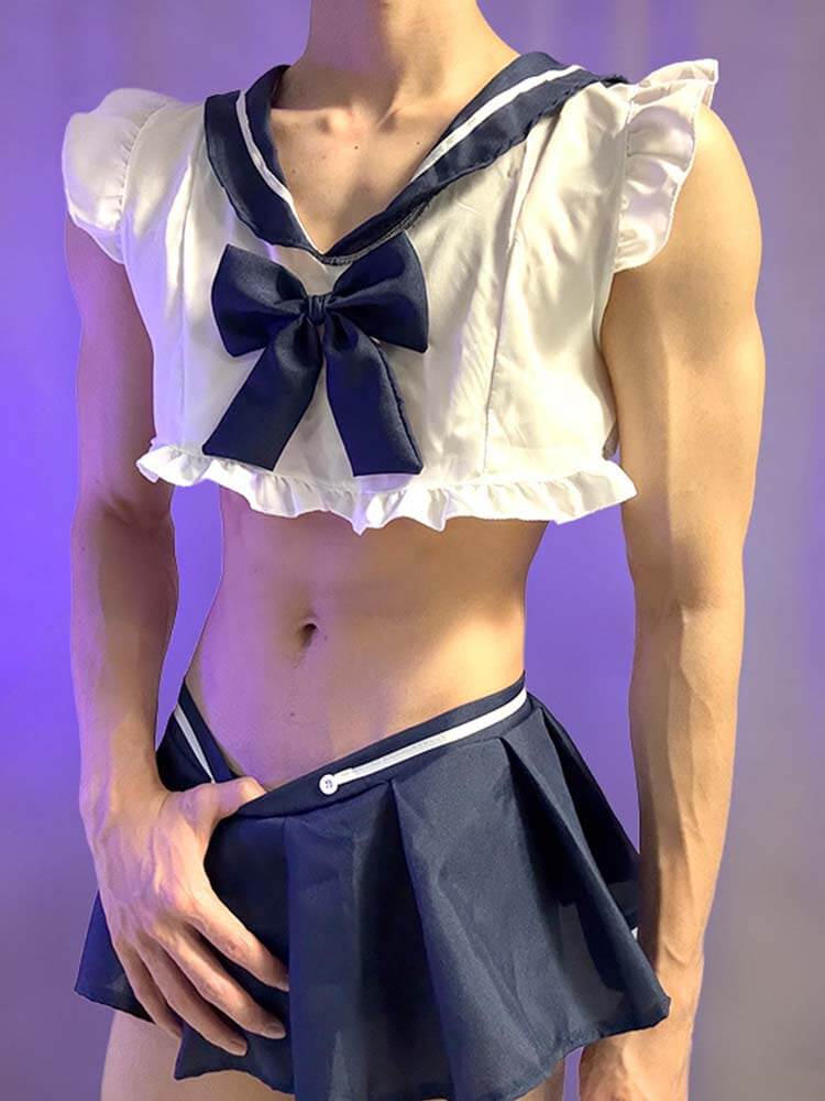 Men's Sailor-Style Cosplay School Uniform Set