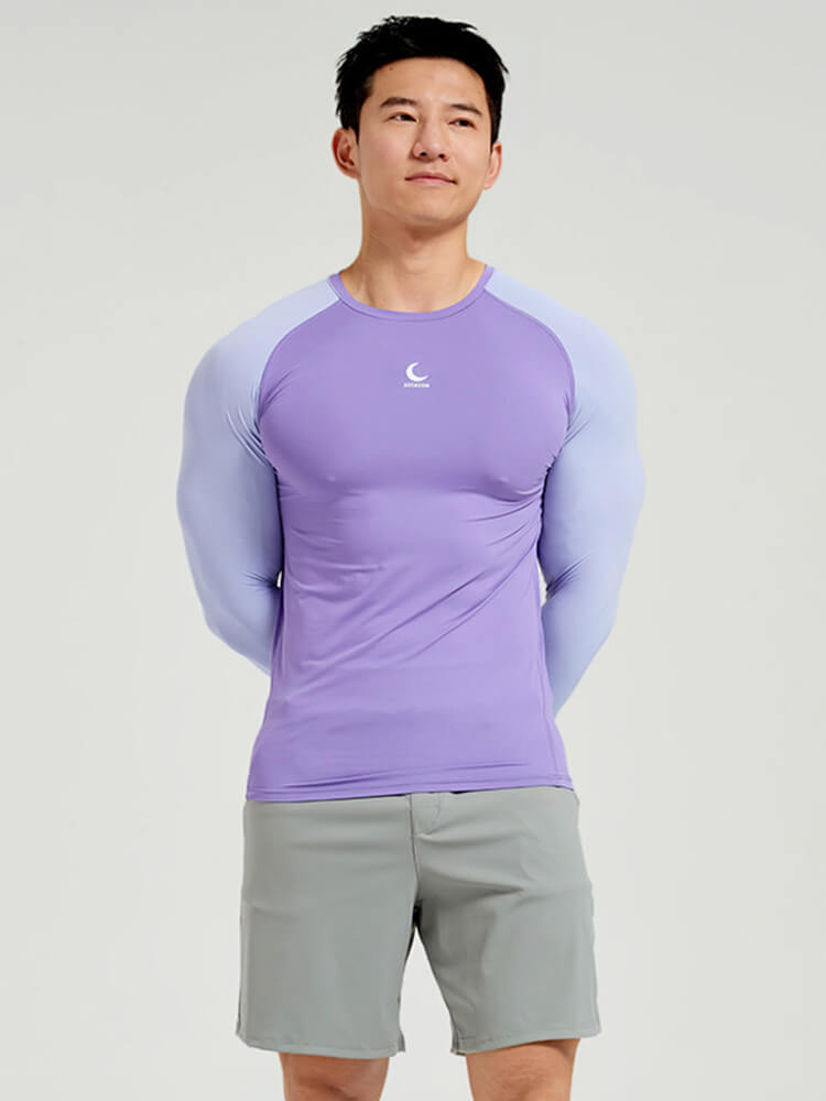 Men's Slim Color-Blocked Top Shorts 2-Piece Set
