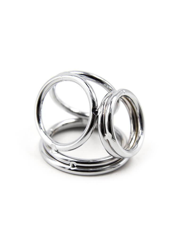 Men's Metal Quad Ring Cock & Ball Cage