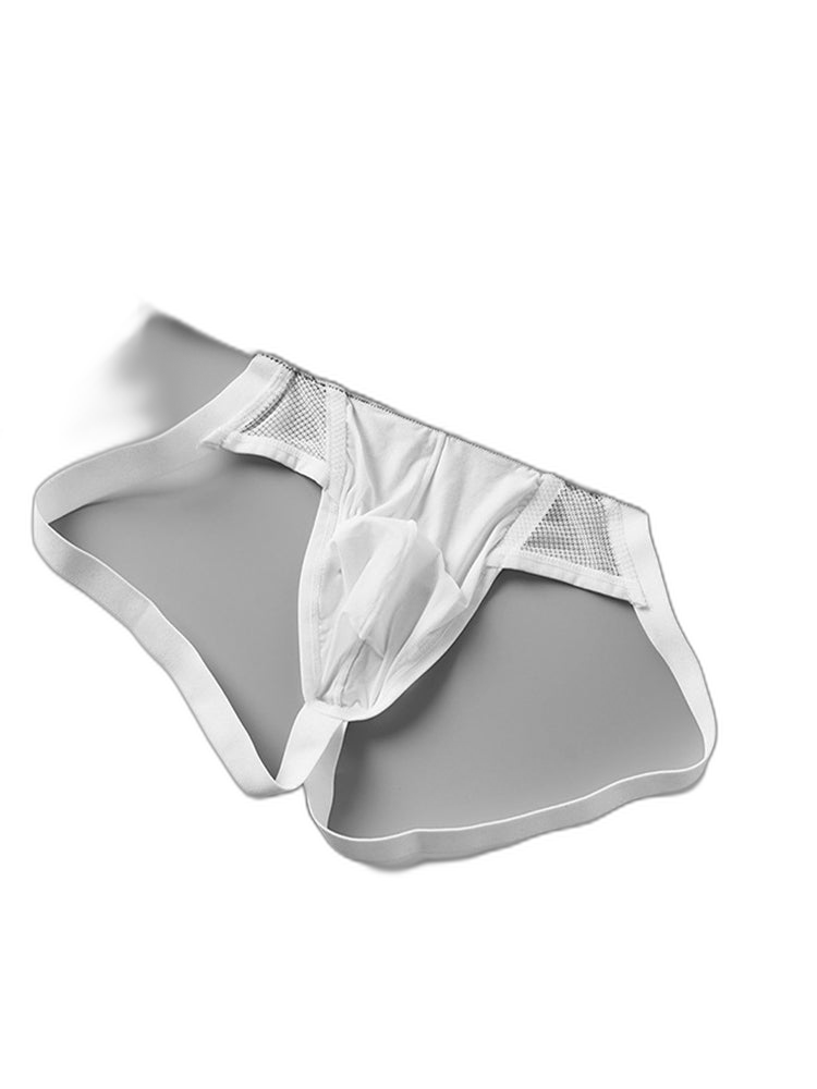 2 Pack Men's Low-Rise Ice Silk Breathable Mesh Jockstrap