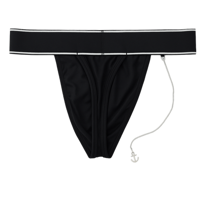MSTER Thong with Detachable Chain Accessory Black