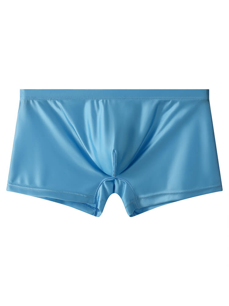 Men's Solid-Color Smooth Faux-Silk Boxer Briefs