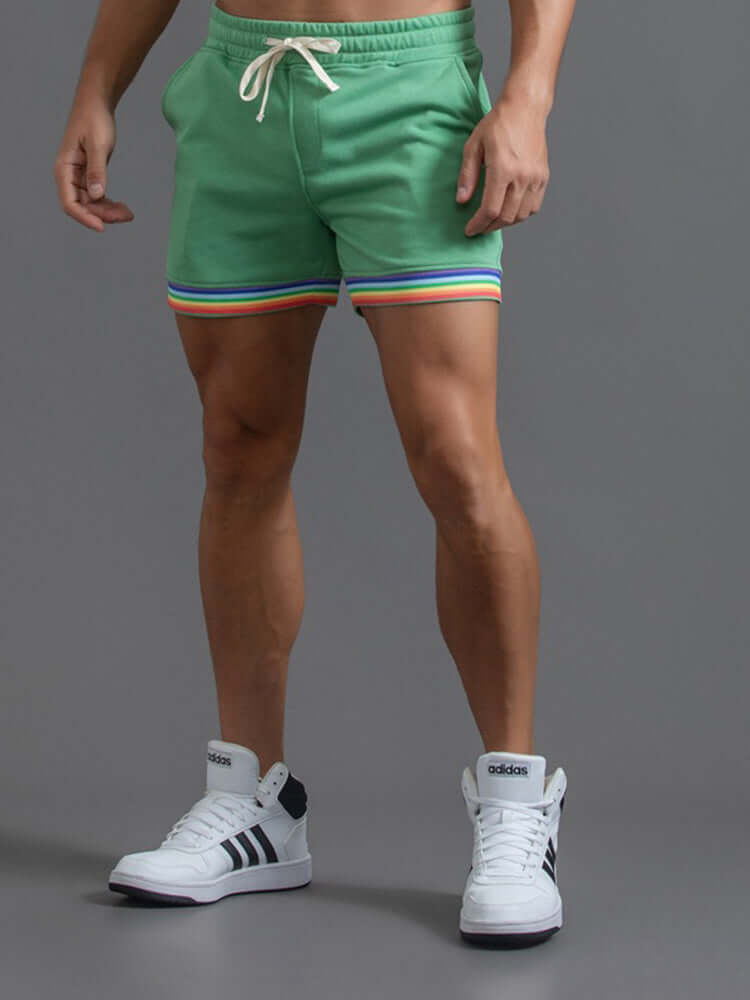 Men's Rainbow Stripes Cotton Shorts