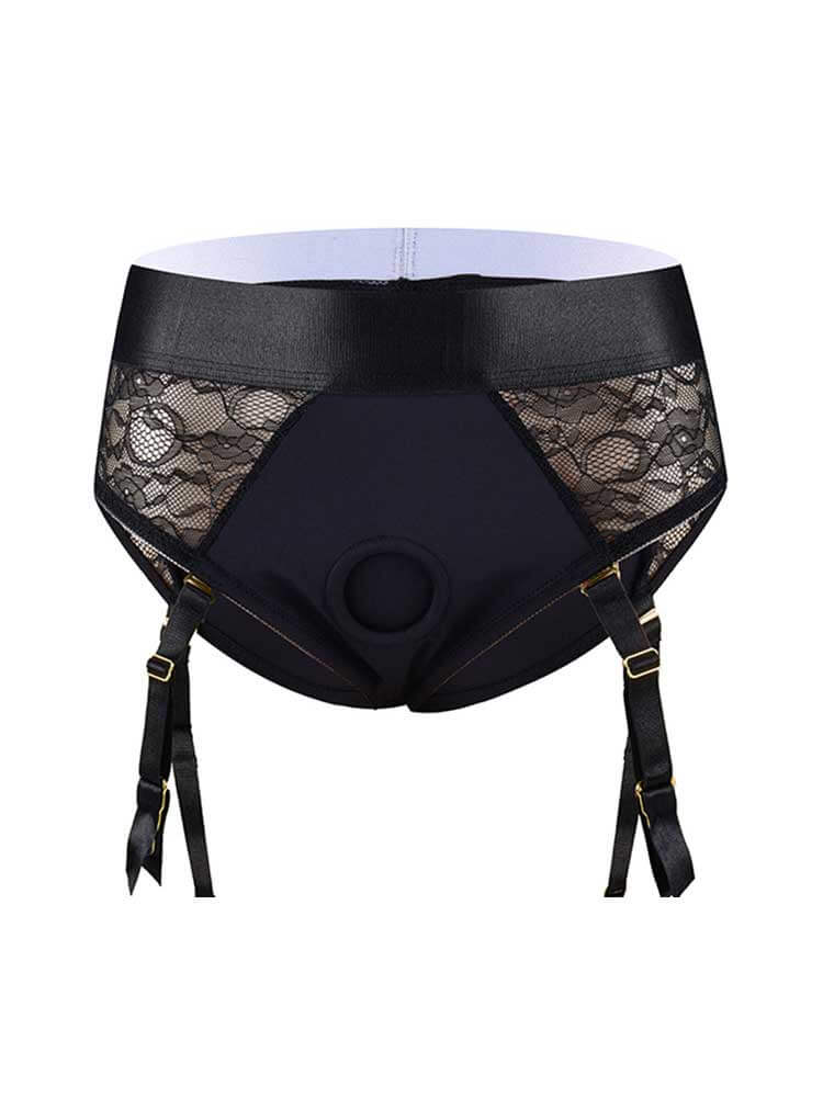 Men's Sexy Sheer Lace O-Ring Garter-Style Briefs