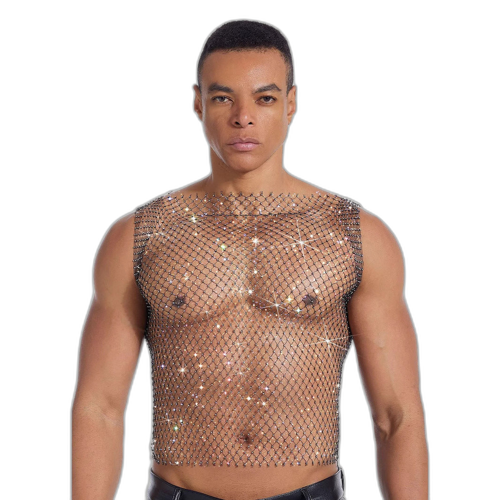 Rhinestone Mesh Tank