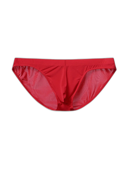 Men's Low Waist Ice Silk Transparent Seamless Briefs
