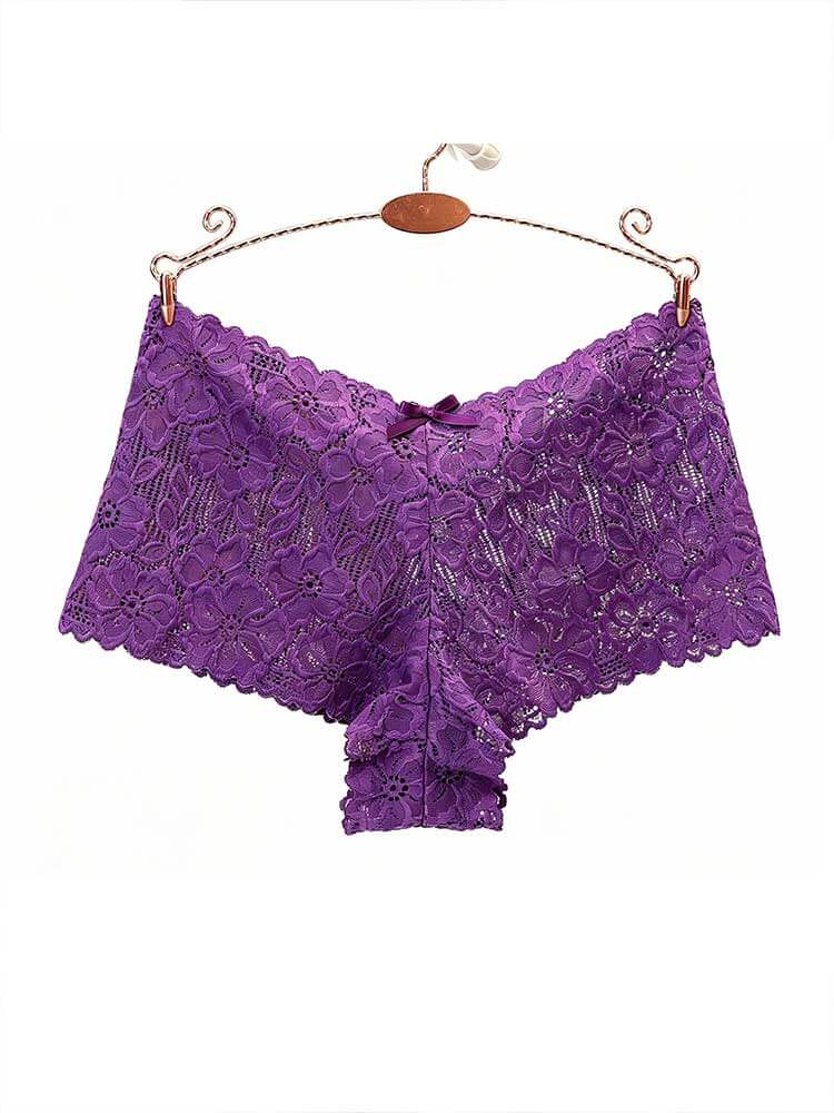 Men's Sexy Openwork Jacquard Lace Boxer Briefs