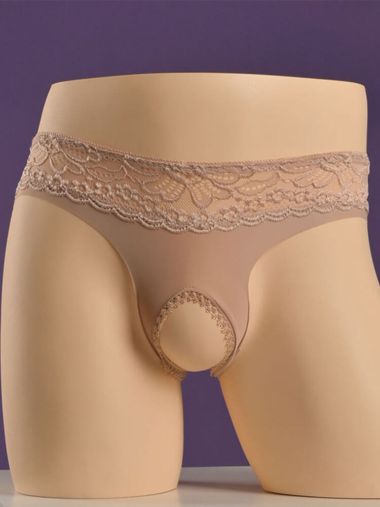 Men's Romantic Lace No Take Off Low-Rise Briefs