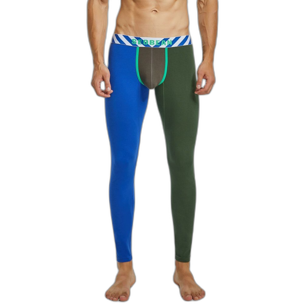 SEOBEAN Color Block Thermal Long Johns