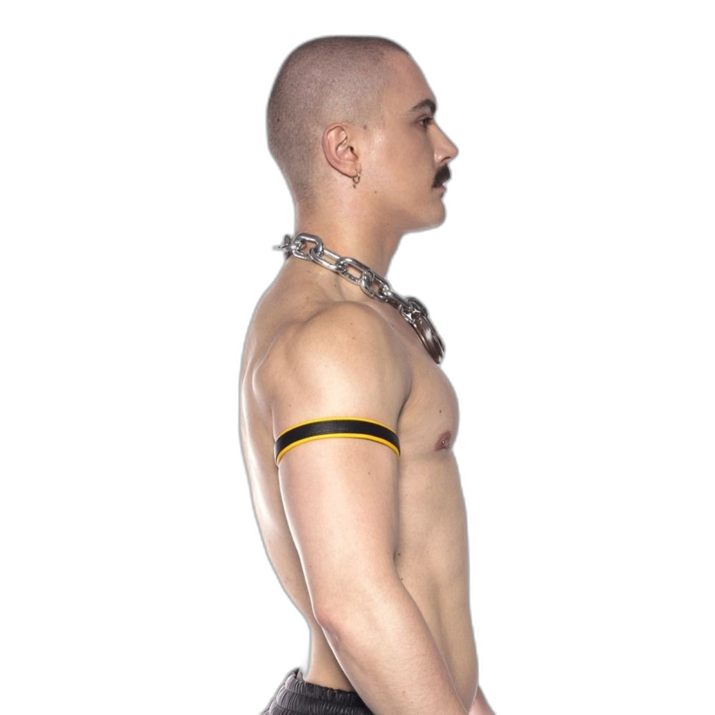 Prowler RED Leather Bicep Band Black Yellow