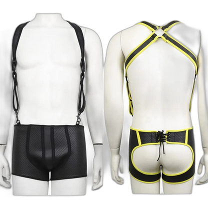Neoprene Backless Fetishwear Suspenders