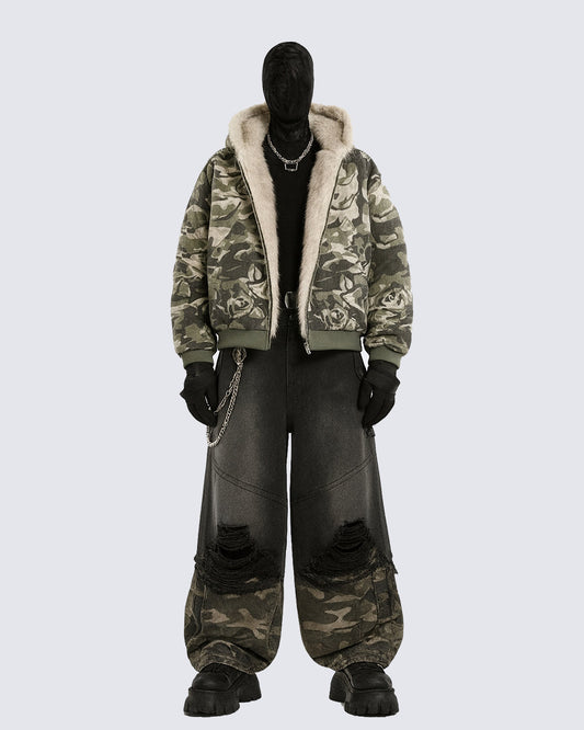 Camouflage Fleece-Lined Double-Belt Set