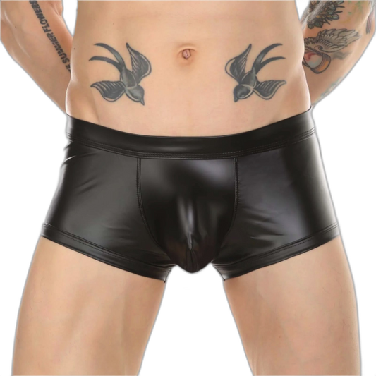 Open-Back Leather Boxer Briefs
